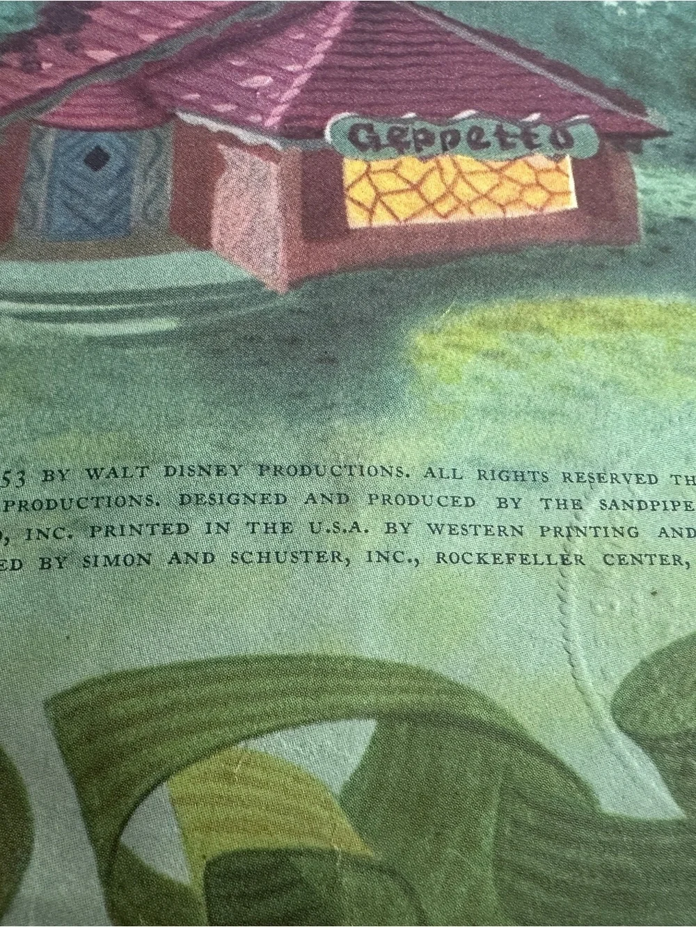 Disney Pinocchio Decorative Book in Red and Yellow